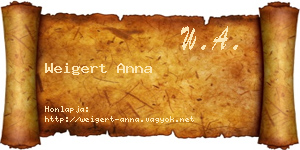 Weigert Anna névjegykártya